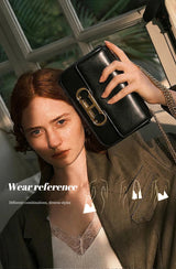 CHCH Women's Chain Bag Summer New Black Shoulder Bag Women's Flip Phone Bag