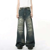 Men's Distressed Wide-Leg Jeans