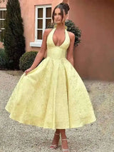 Townlike Women's Elegant Jacquard Backless Mini Dress - USA Made Chic