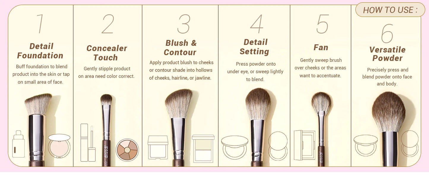 Jessup 15-Piece Professional Makeup Brush Set