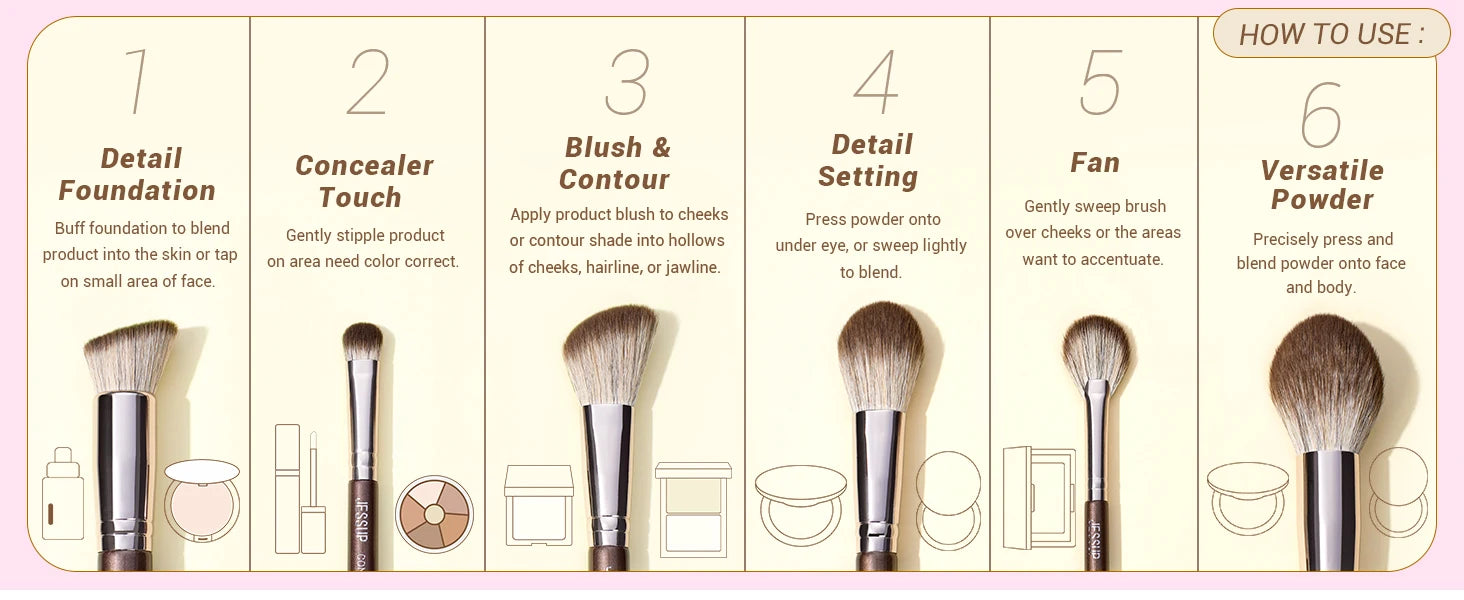 Jessup 15-Piece Professional Makeup Brush Set