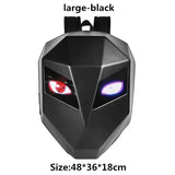 LED Motorcycle Rider Backpack Eyes Glow pattern carbon fiber texture helmet locomotive backpack school bag Moto Laptop backpack