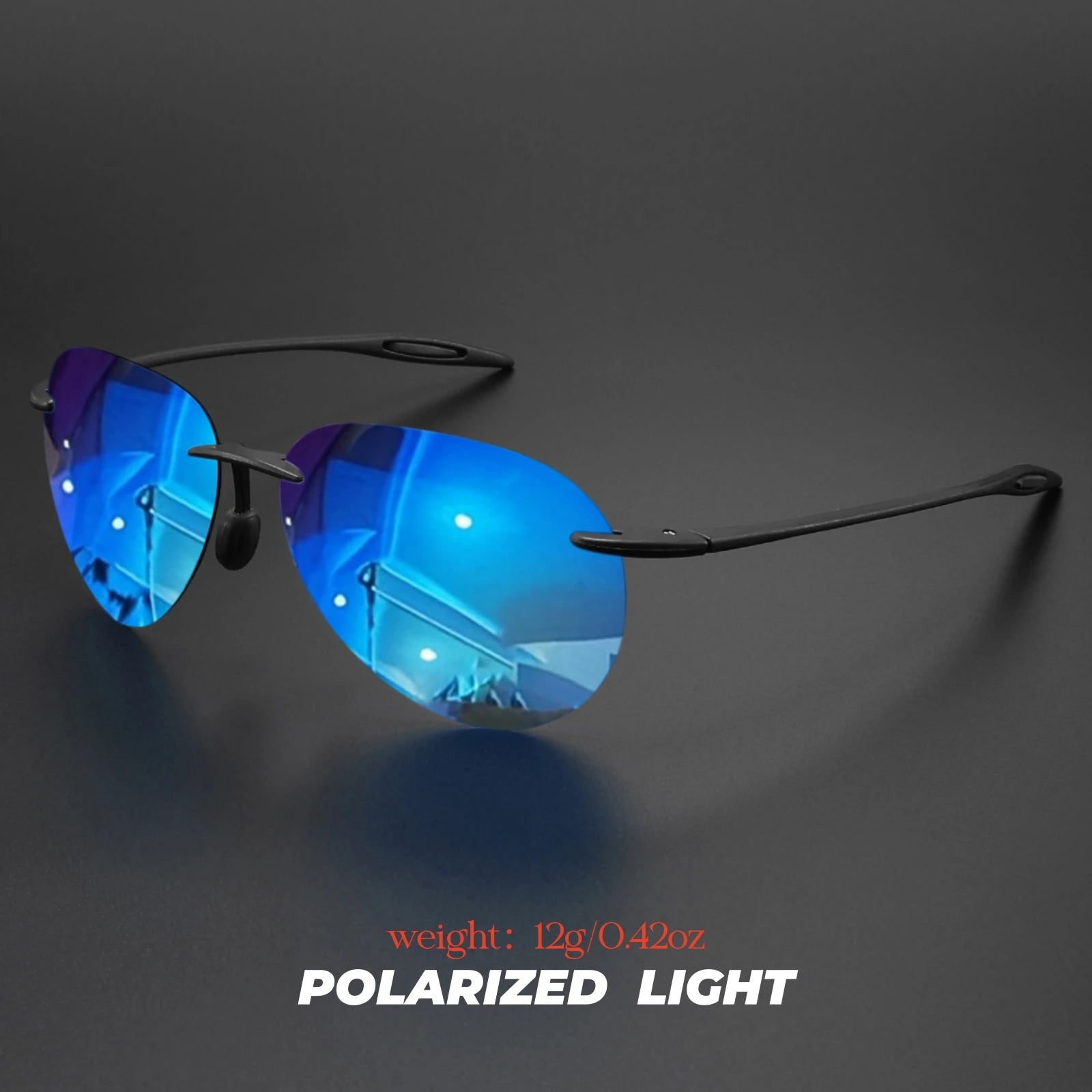 TR90 Frameless Polarized Aviator Sunglasses – Ultralight