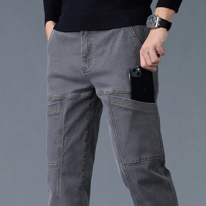 Men’s Fashion Print Straight-Cut Jeans