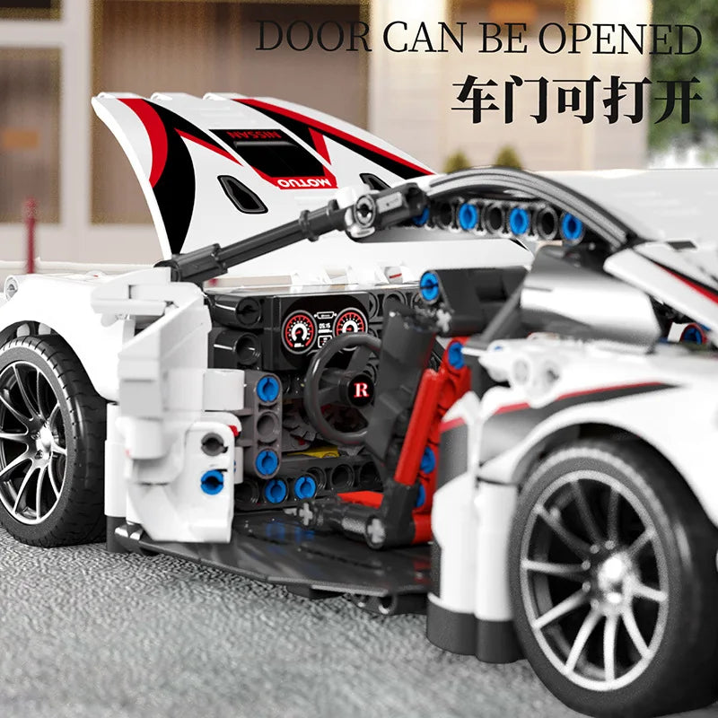 Building blocks compatible with concept White Sports car Super Racing Building Blocks Brick model Speedcar Children's gift