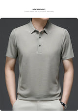 Men's Ice Silk Polo Shirt – Breathable Smart Casual Tee