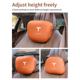 Car Double-Sided Suede Leather Headrest Neck Support Pillow Seat Waist Cushion Tesla Cybertruck Model 3 Model Y Model S Model X