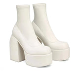 Square Toe Leather Fashion Boots