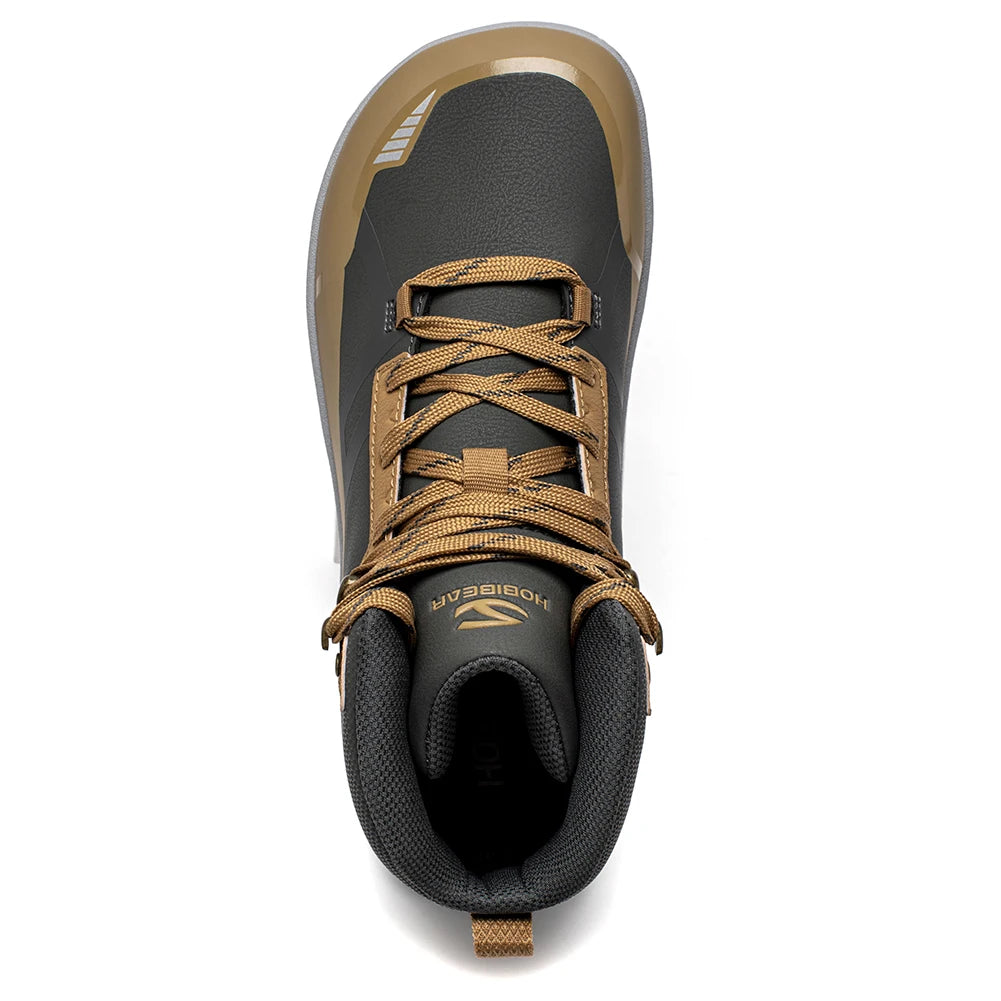 HOBIBEAR Unisex Mid Top Barefoot Shoes Mens Womens Wide Toe Artificial Leather Hiking Boots Outdoor Non-Slip Trail-Running Shoes