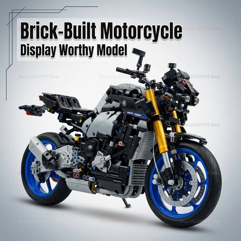 New 1478PCS Racing Motorcycle Building Blocks Kit for Adults DIY Speed Motorbike Model Educational Toy Gift Collectible for Boys