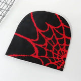 Spider Embroidered Knit Beanie – Y2K Winter Hat
