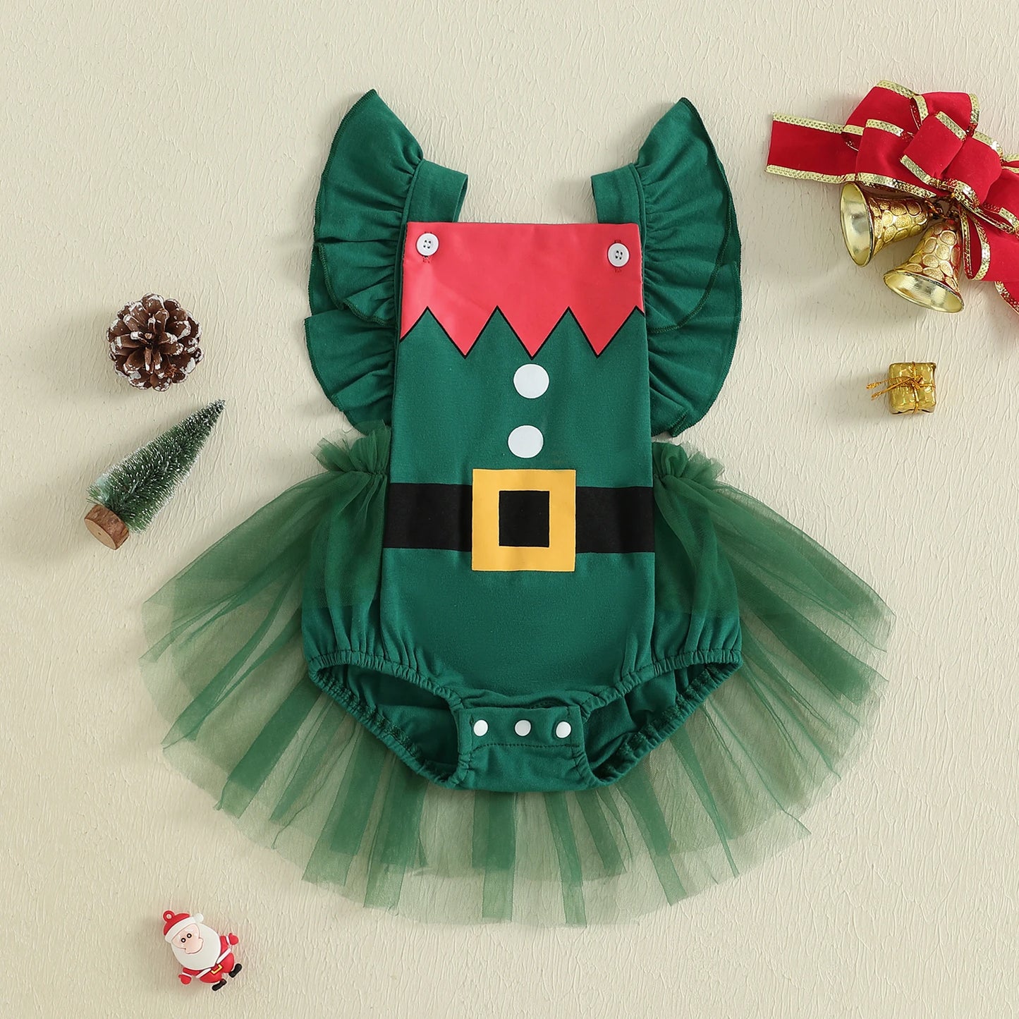 Infant Holiday Ruffle Jumpsuit