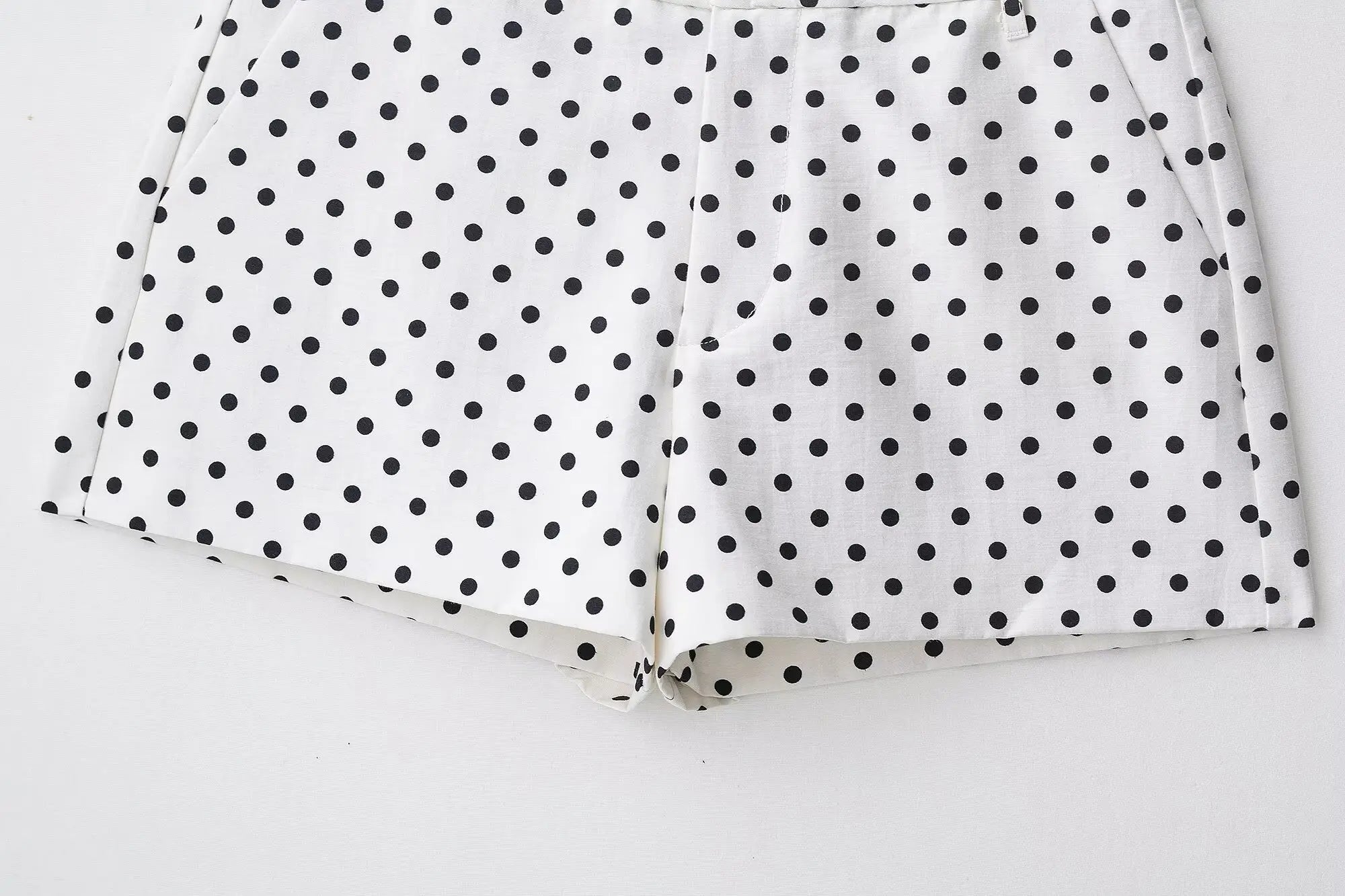 Fashion Polka Dot Shorts Sets For Women 2026 Spring Drawstring Bomber Jacket High Waist Shorts 2 Pieces Set Woman Outfits