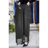 Women's Wide Leg High Waist Stretch Denim Jeans