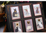 Vintage Luxury Leather Tote – Designer Cat Embroidery Shoulder Bag