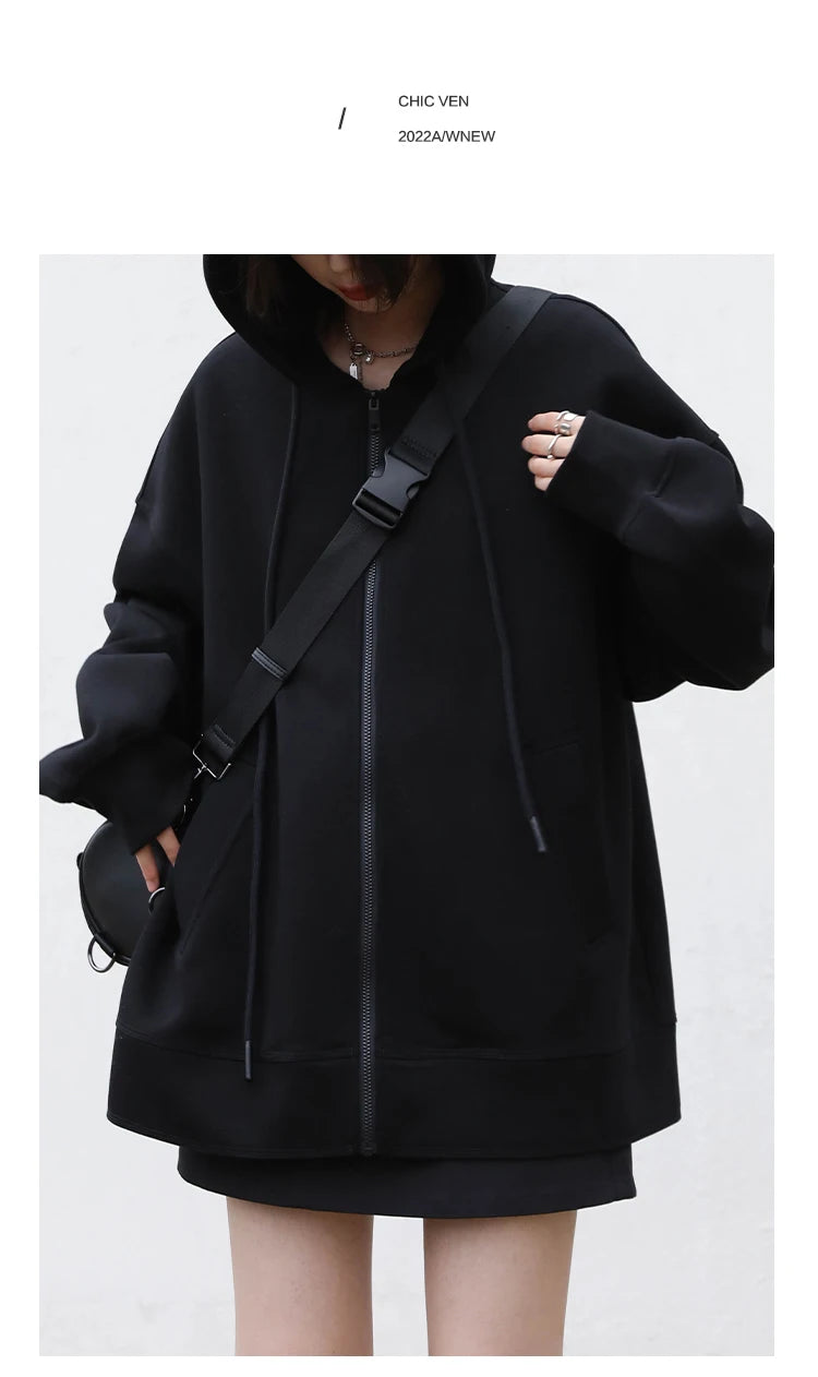Women’s Relaxed Longline Zip-Up Hoodie