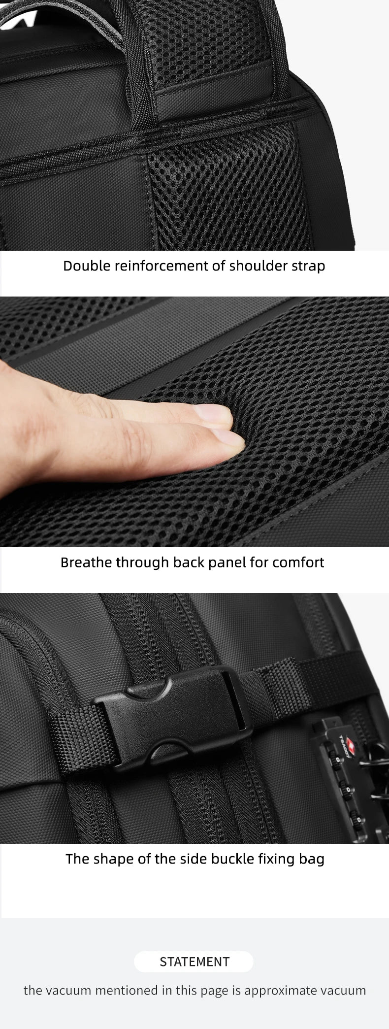 Vacuum Compression Travel Backpack – 17" Laptop & Adventure Ready