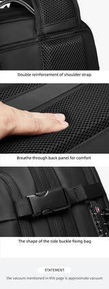 Vacuum Compression Travel Backpack – 17" Laptop & Adventure Ready