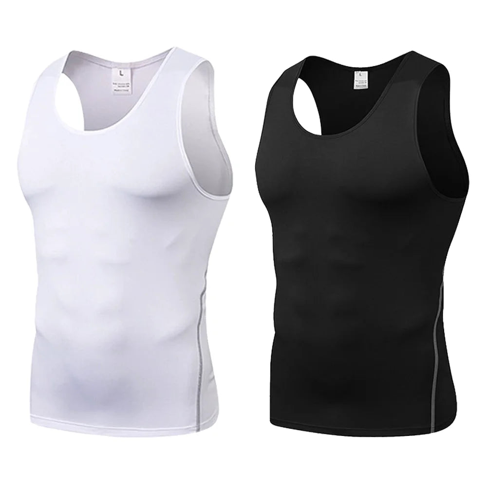 Compression Shirts Men Tummy Control Shapewear Compression Shirt Flat Belly Abdomen Slimming Vest Waist Trainer Fitness Workout