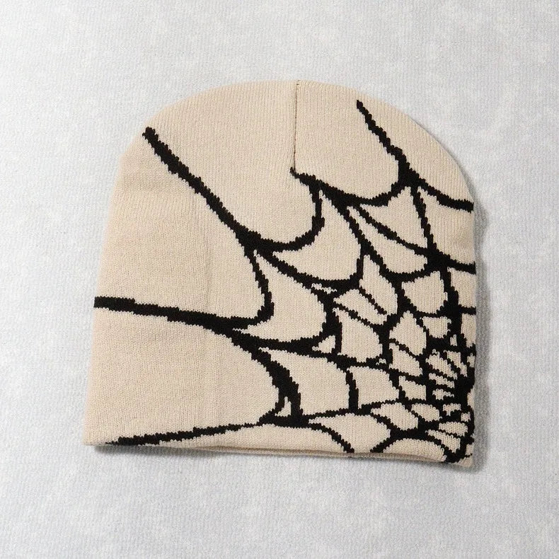 Spider Embroidered Knit Beanie – Y2K Winter Hat