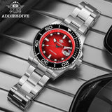 ADDIESDIVE Luxury Men Watch New Diving Ceramic Bezel 41mm Quartz Wristwatch 200m Waterproof Stainless Steel Luminous Dive Watch