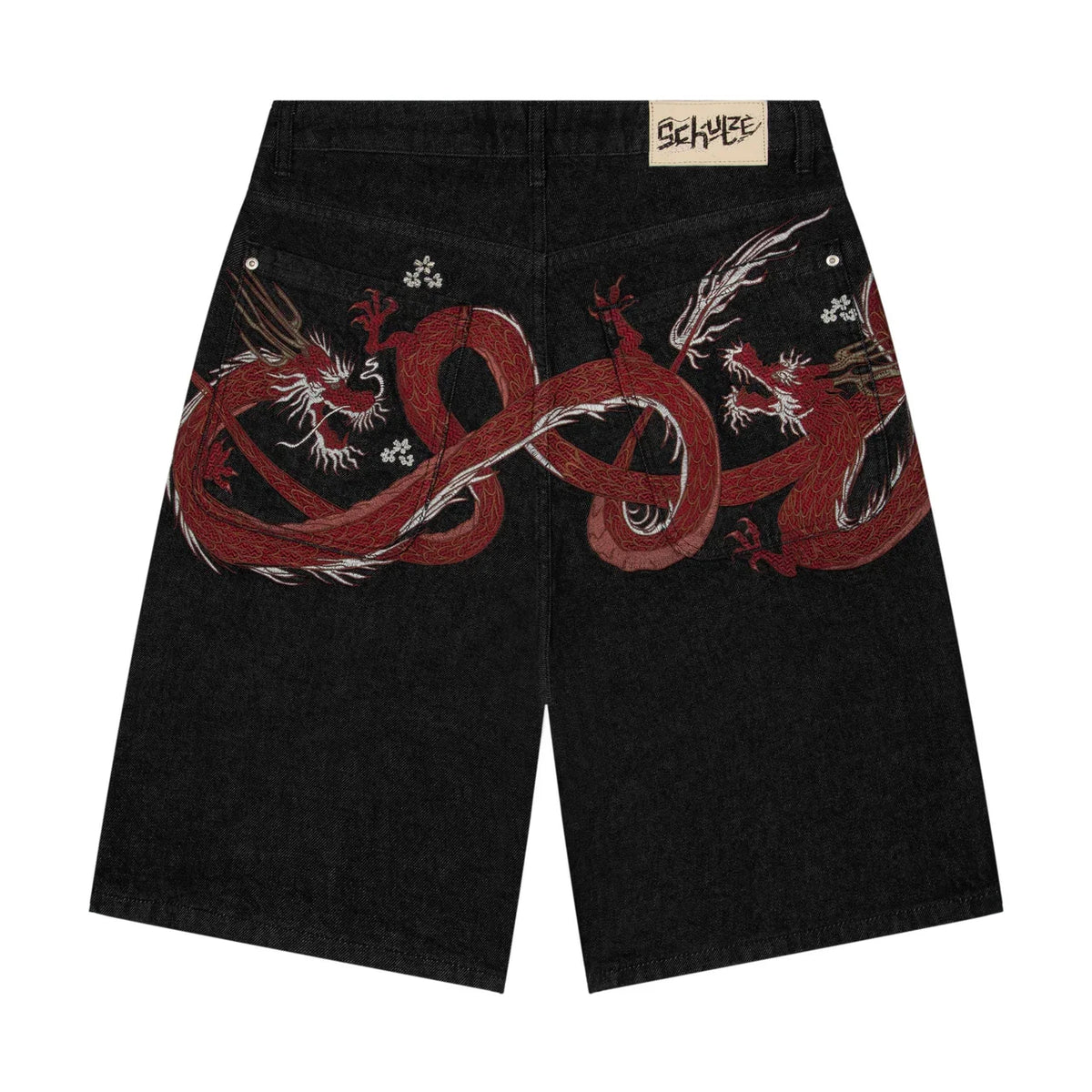 Men's Loose-Fit Embroidered Denim Shorts