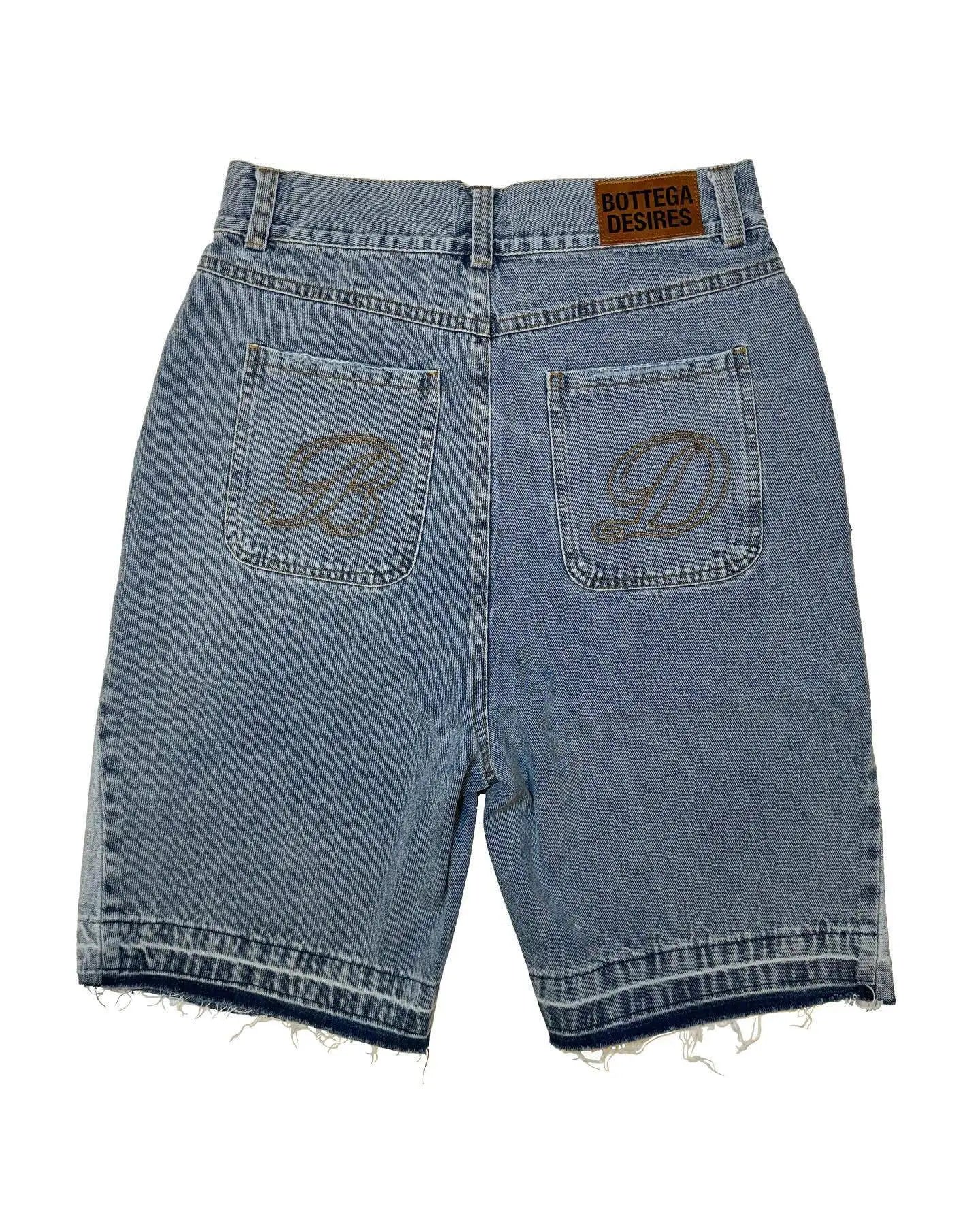 Harajuku Retro Letter Embroidery Denim Shorts