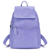 Zency Stylish White Black Genuine Leather Women Backpack A++ Quality Anti-theft Large Capacity Knapsack Travel Designer Rucksack