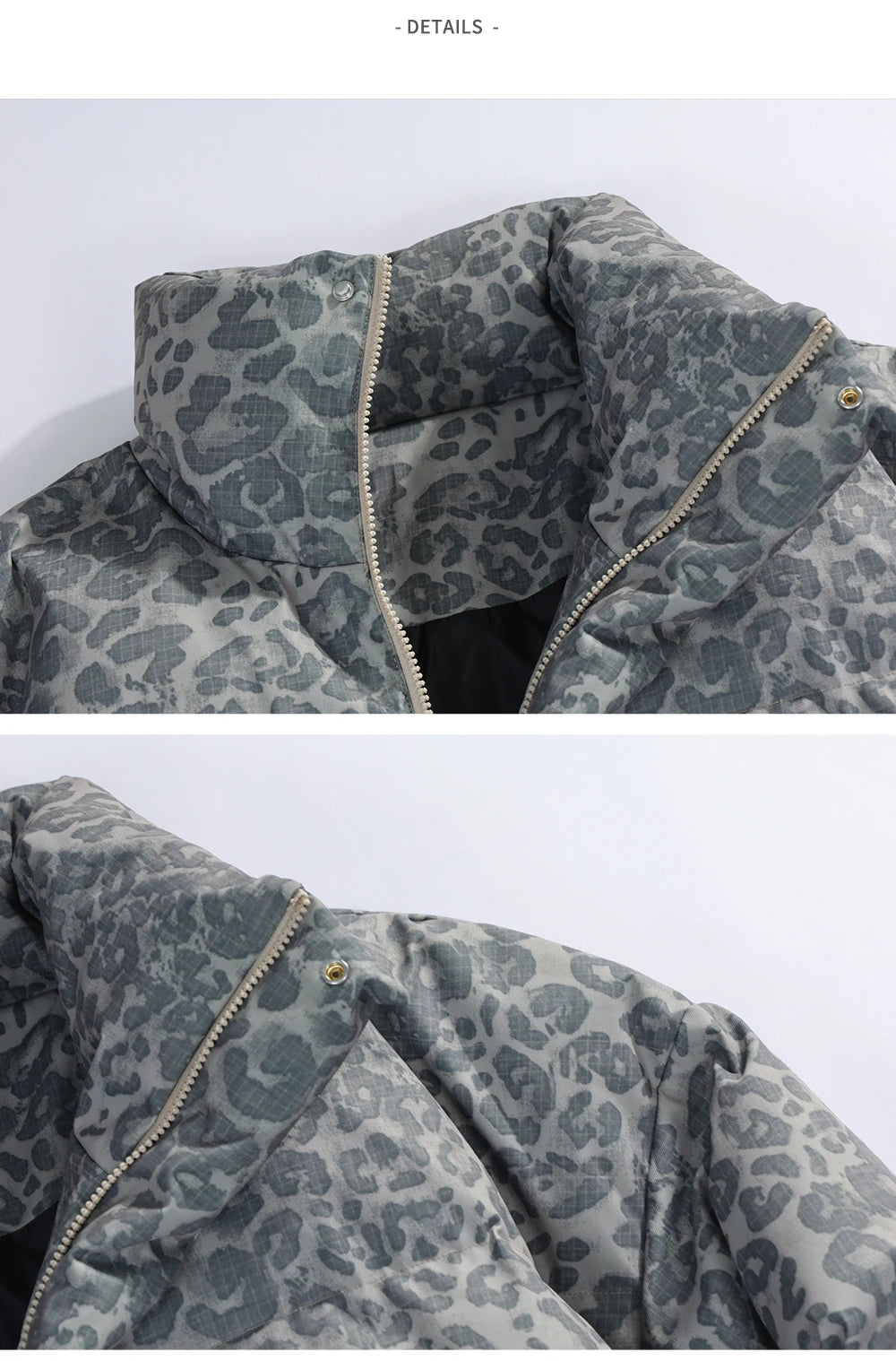 Unisex Graphic Puffer Jacket with Stand Collar