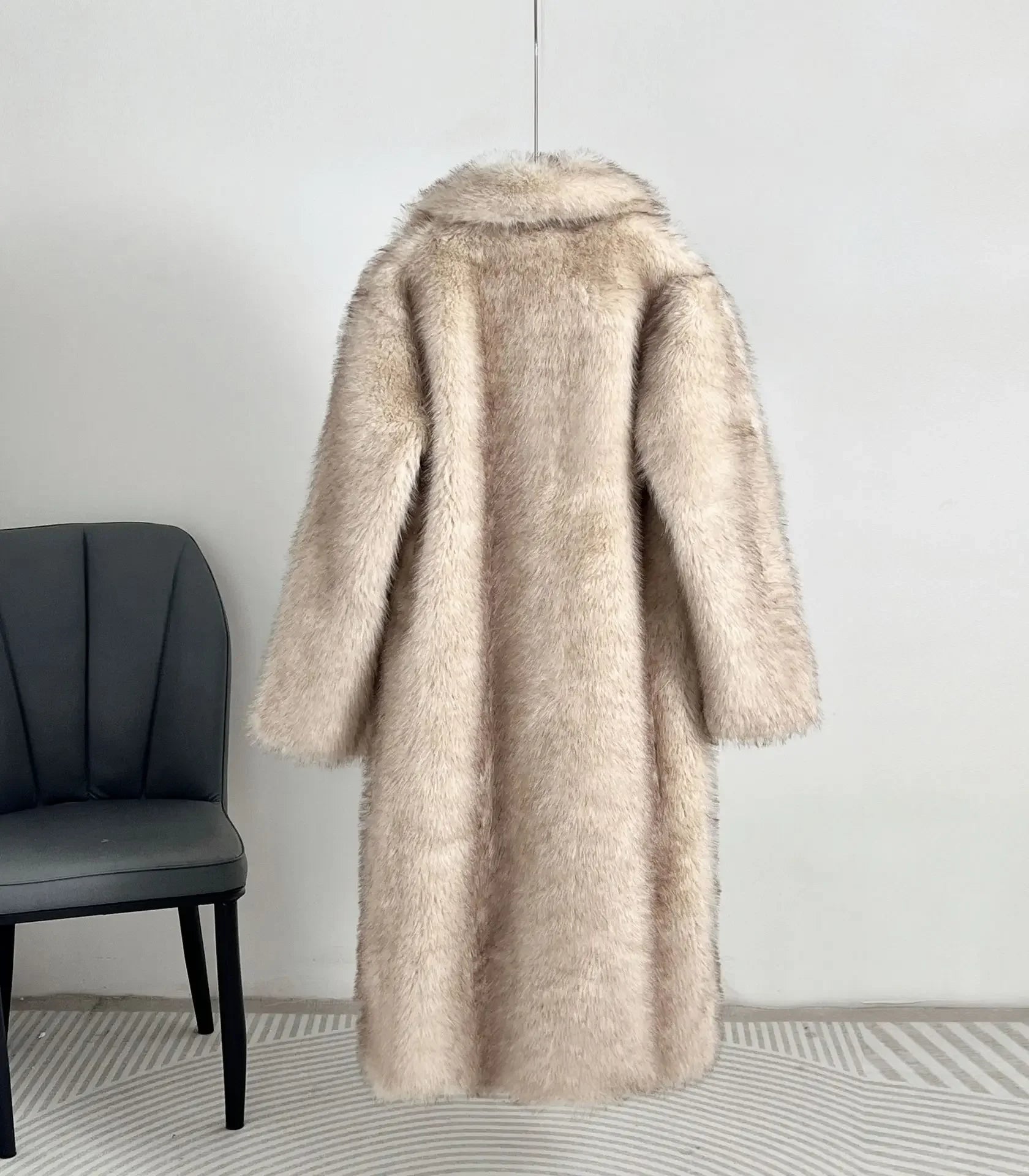 Luxury Gradient Faux Fur Overcoat