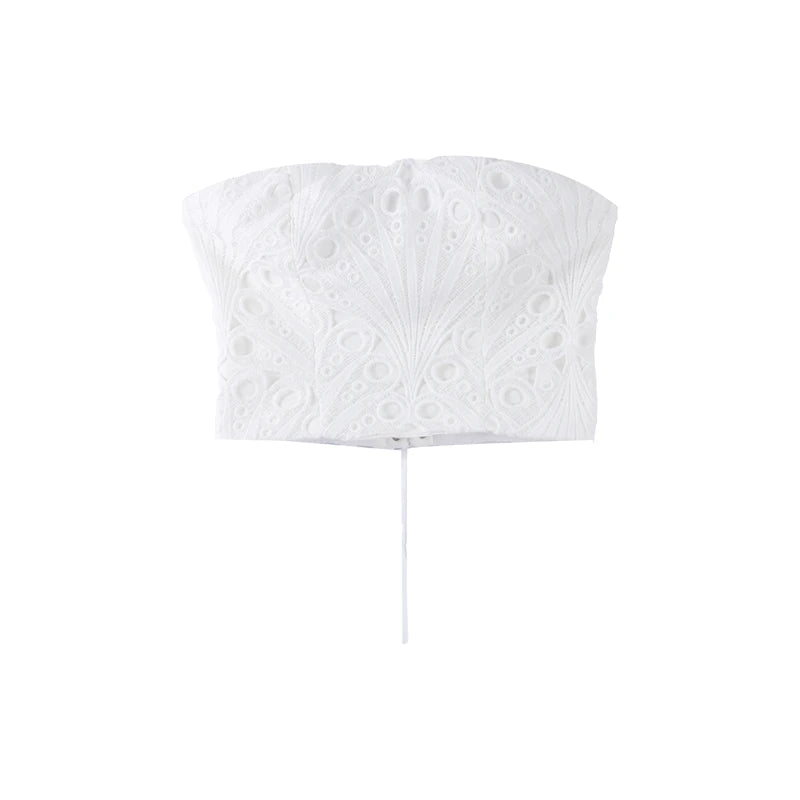 Strapless Eyelet Two-Piece Set