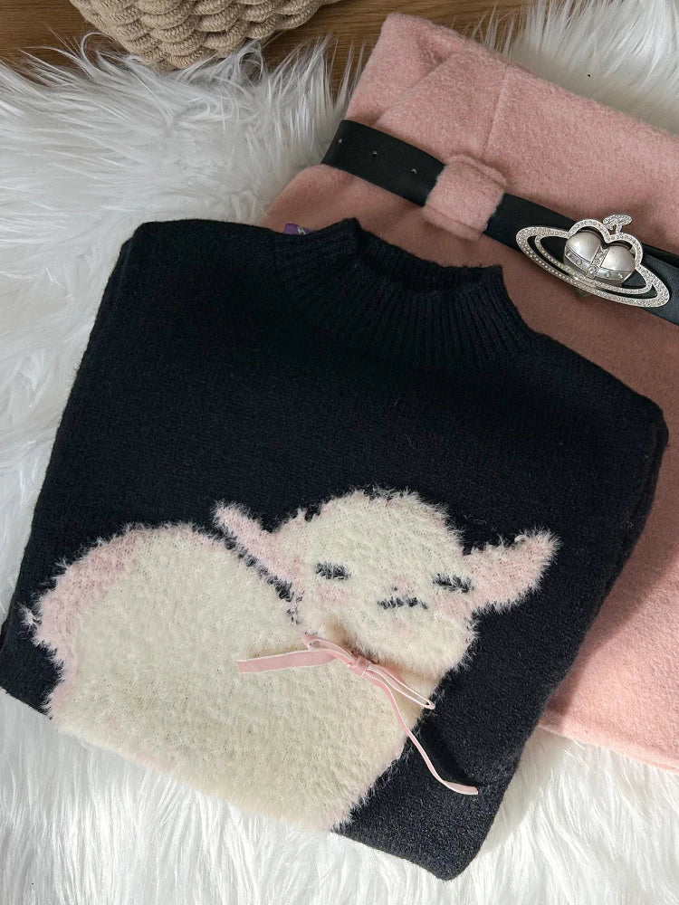 Winter Vingate New 2 Piece Set Women Patchwork Elegant Y2k Knitted Skirt Suit Female Korean Fashion Design Casual Belt Set 2025