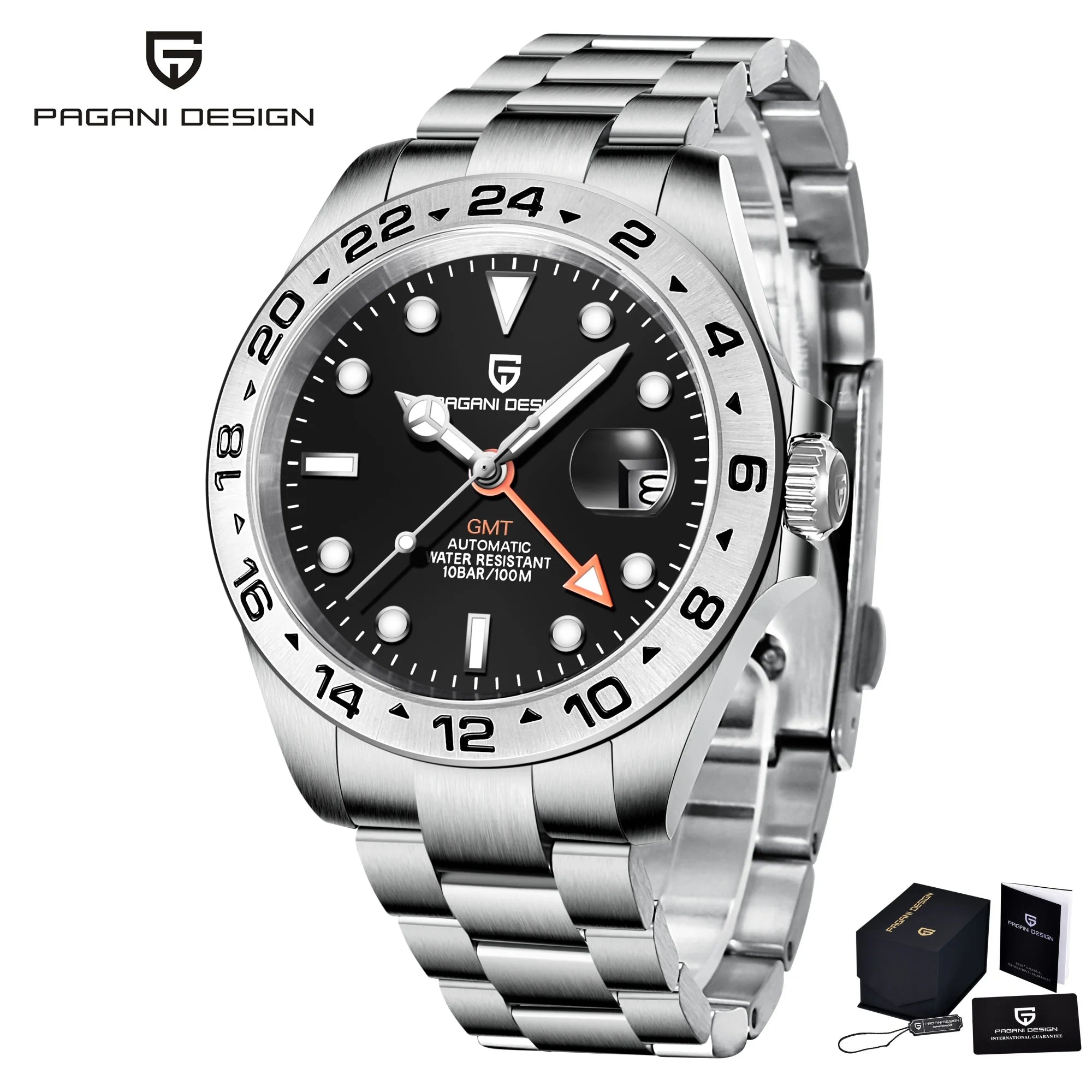 Pagani Design 2026 New Men's Diver Watch 42mm Sapphire Automatic Mechanical GMT Watch 100m Waterproof PD1682