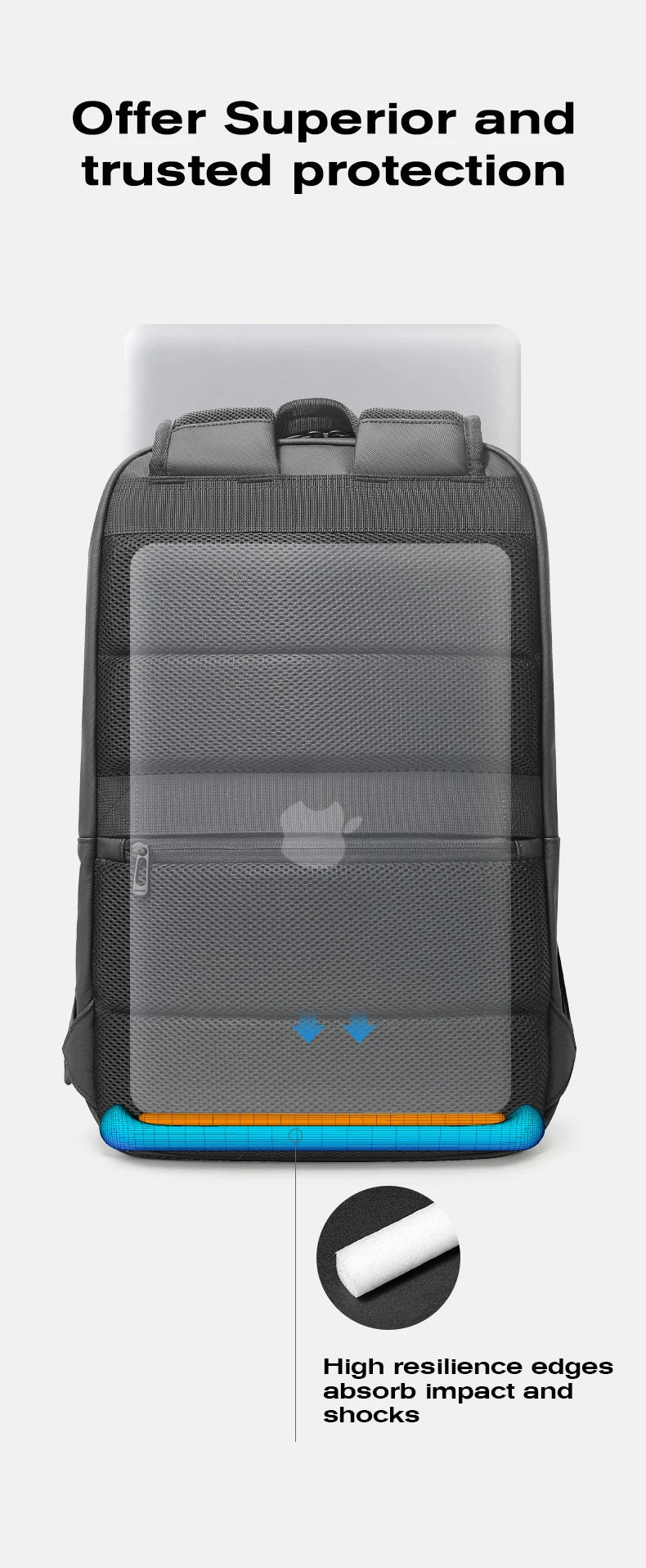 BANGE Simple Design Large Capacity Laptop Backpack Water Resistant Computer Backpack Fits 16 Inch Laptop Back Pack Bag for Male