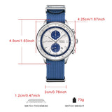 CADISEN New Mens Watches Luxury Quartz Watch For Man Chronograph Japan MIYOTA 0S11 Men Gift Luminous Waterproof Canvas Wristwatc