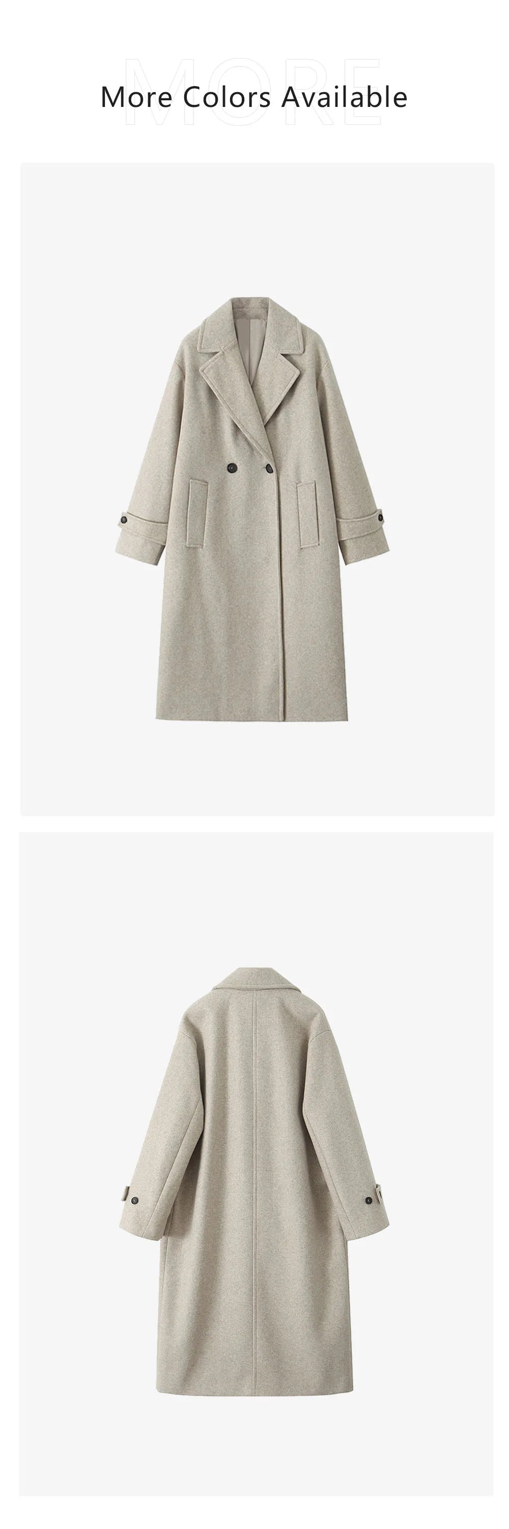 Tri-Color Luxury Loose Collar Coat