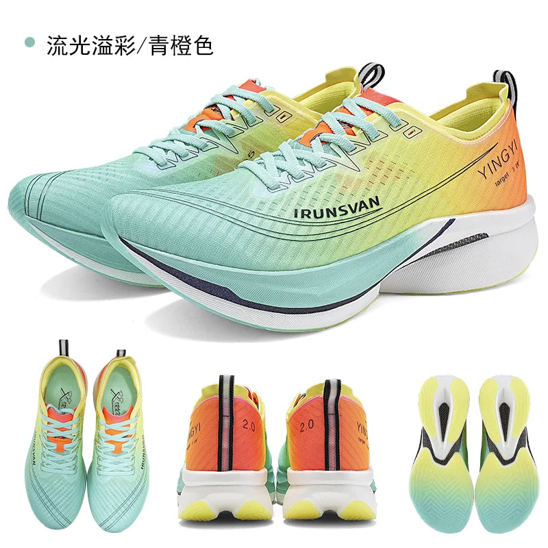 IRUNSVAN Shadow Wing 2.0 Carbon Plate Professional Marathon Running Shoes Men Lightweight Cushioning Training Outdoor Sneakers