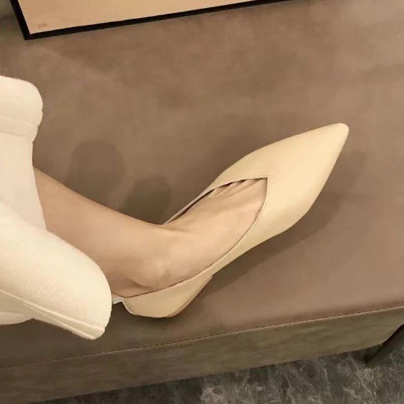 Genuine Leather Pointed-Toe Flats for Women