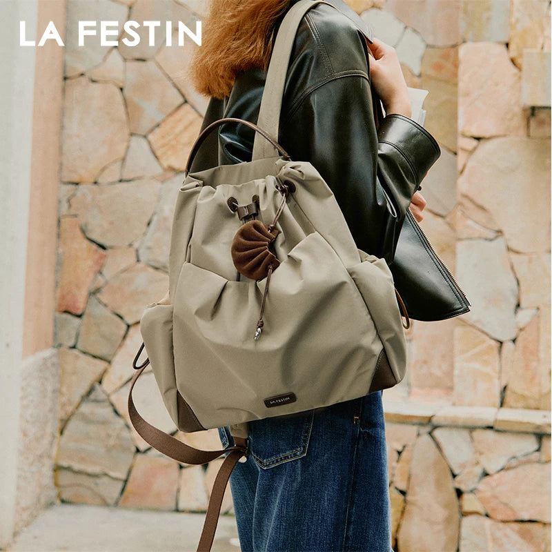 LA FESTIN Original Brand Backpack 2025 New Travel Bags for Woman Casual Tote Bags Large Capacity School Bag Shoulder Bag