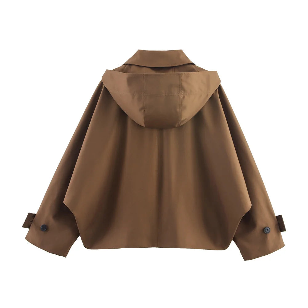European Style Hooded Trench Jacket