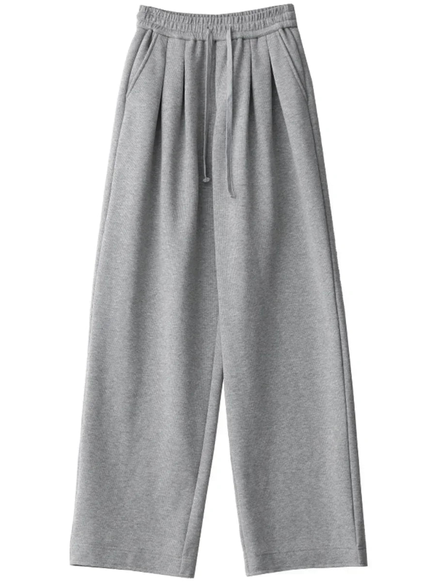 Women's High-Waisted Drawstring Wide-Leg Pants