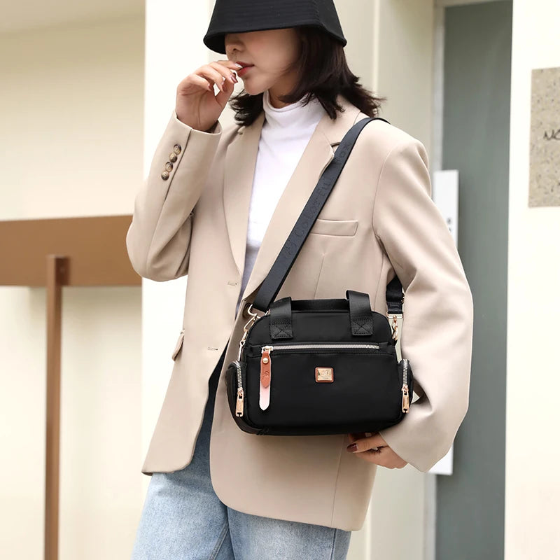 High Quality Fabric Women Shoulder Bag Pretty Style Gilrs Shopping Messenger Bag Fashion Casual Double Layers Women Handbag