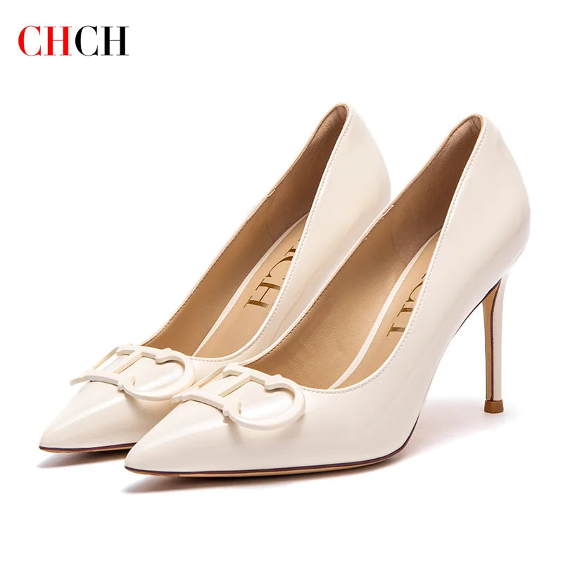 CHCH Women's Pointed Toe Ankle Strap Platform Heels
