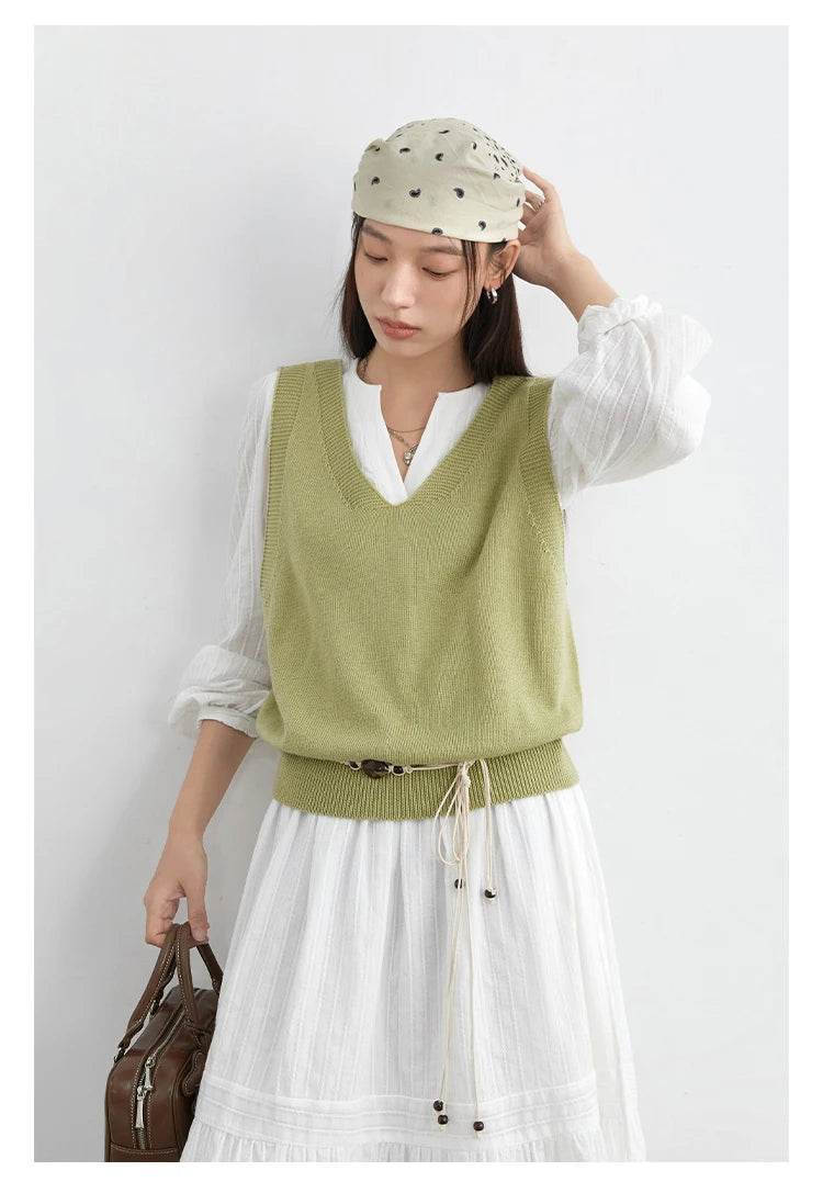 CHIC VEN Women Dress Sets A Line Long Sleeve Solid Loose Casual Female Long Dress with Knitted Vest Spring Autumn 2026