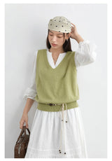 CHIC VEN Women Dress Sets A Line Long Sleeve Solid Loose Casual Female Long Dress with Knitted Vest Spring Autumn 2026