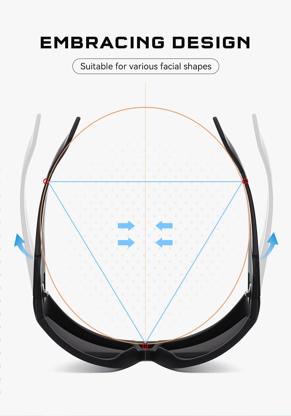 KDEAM Muscle Car Styling And Serious Performance Polarized Men's Sunglasses Sport Cycling Glasses Features Sturdy 5-Barrel Hinge