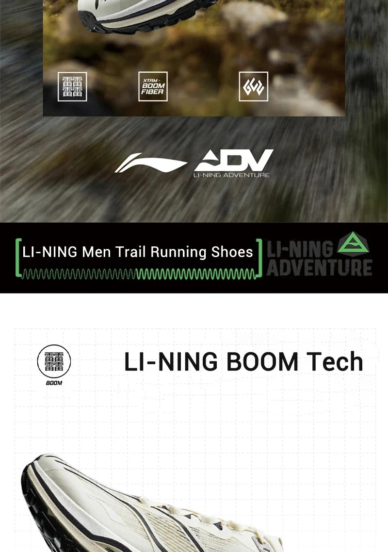 Li-Ning Men's DI LU V2 Trail Running Shoes Long Distance BOOM Cushion LiNing Wearable Anti-Slip Sneakers ARNV001