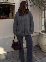 Women's Relaxed Zip-Up Hoodie with Pockets