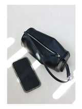 Full Grain Leather Soft Balck Small Size Crossbody Bags For Women Luxury Adjustable Shoulder Strap Underarm Bag Portable Handbag
