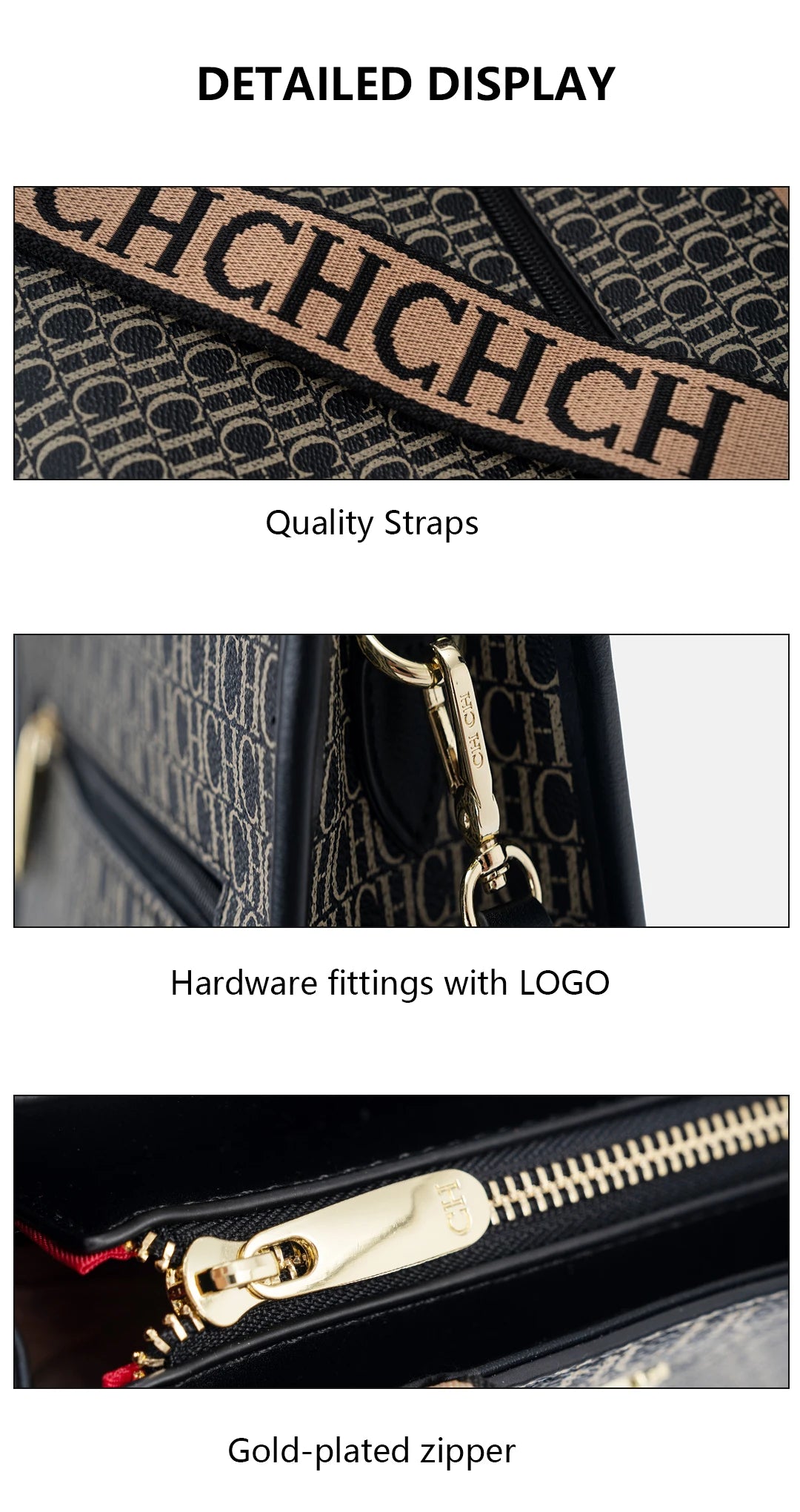 CH Women's Bags Metal Logo Casual Large Capacity Light Luxury Brand Designer 2026 New Fashion High Quality Women's Handbag